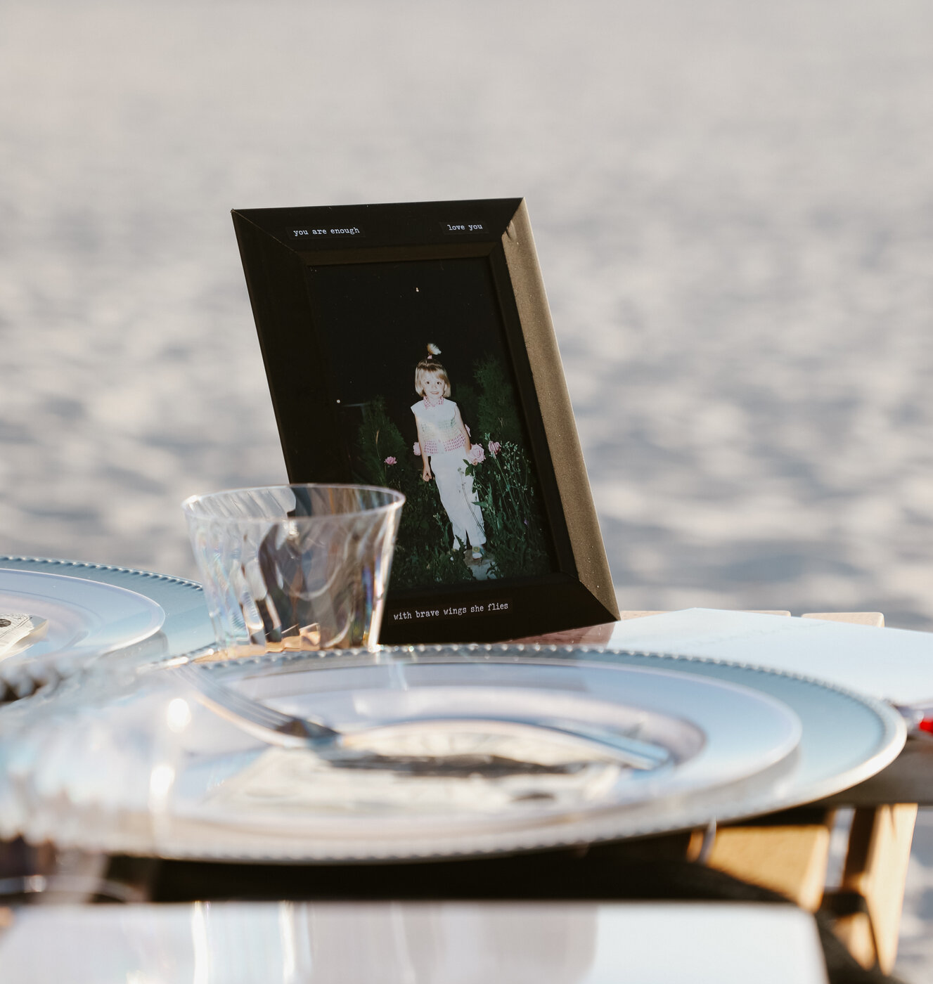 A framed childhood photograph